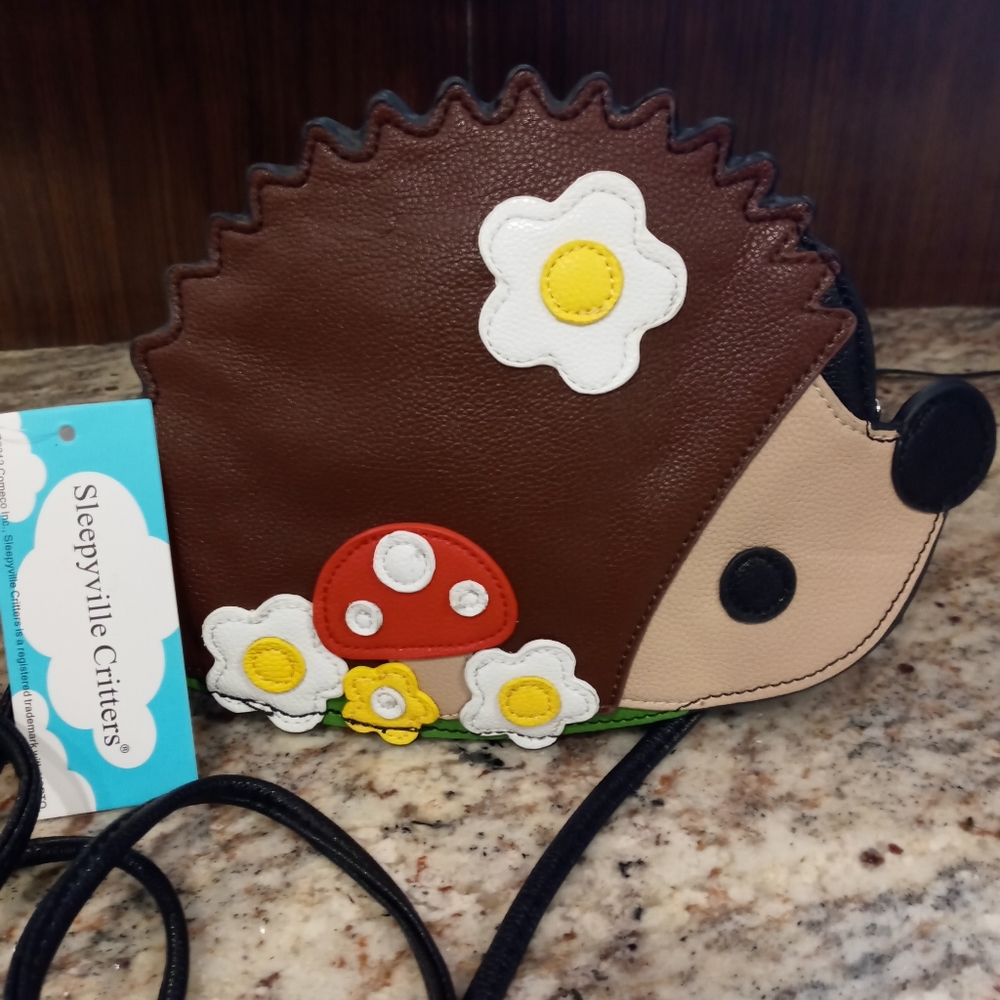 Sleepyville Critters hedgehog crossbody